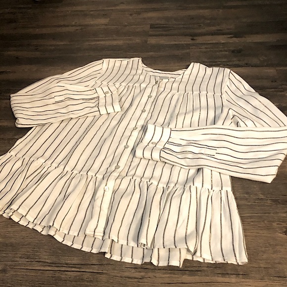 Rails button down striped peplum blouse size L - Picture 11 of 11